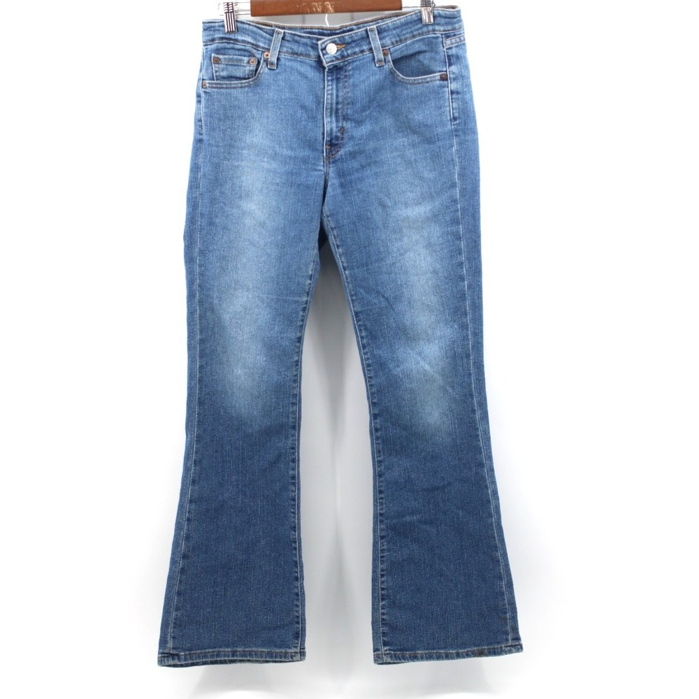 Levis 519 Low Flare Jeans Light Wash Blue Denim Stretch 11 JR S Vintage 90s y2k